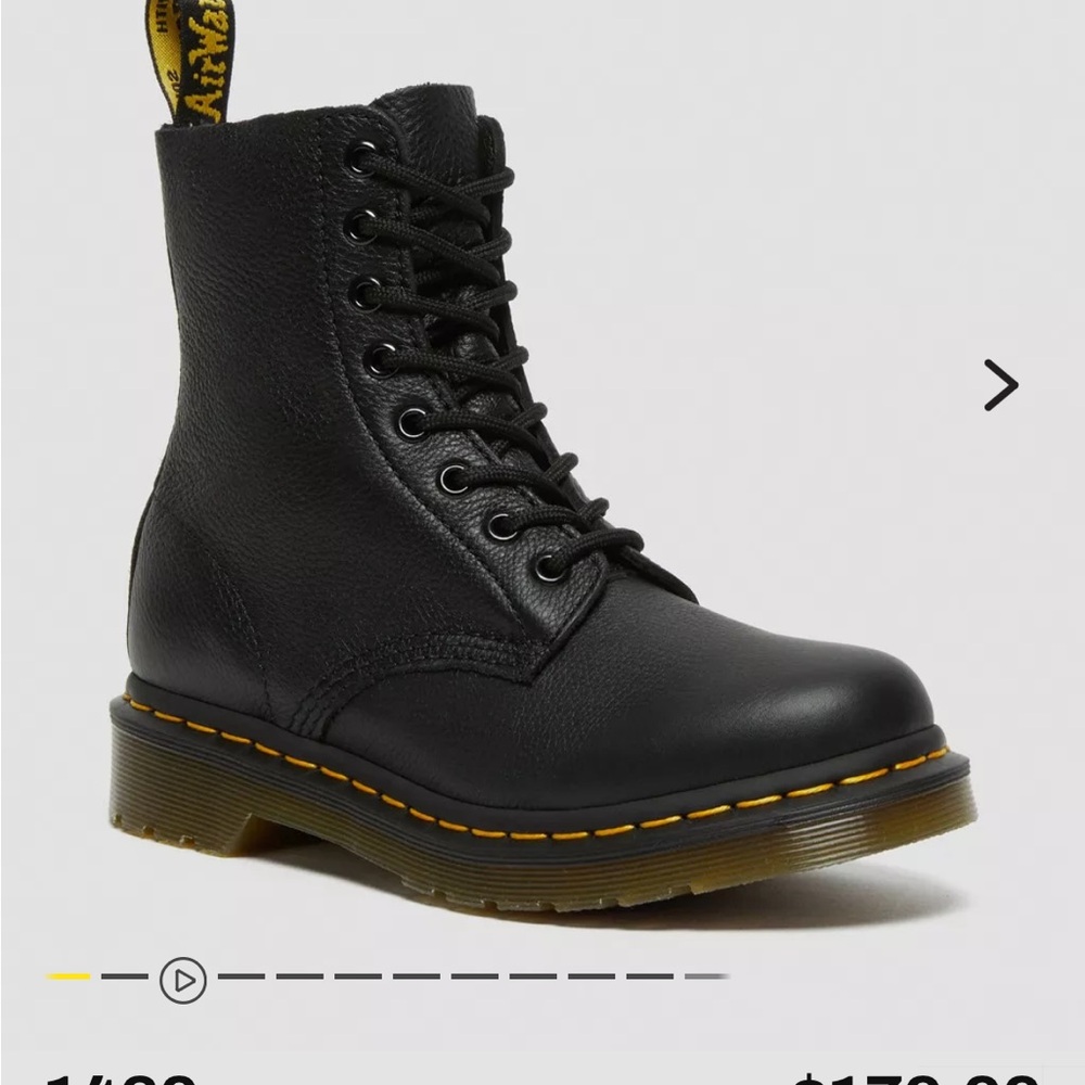 Dr. Marten 1460 Black Soft Leather Lace-Up Boots